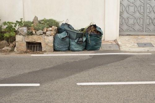 Modern waste management equipment on a construction site